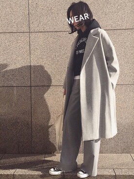 「Deuxieme Classe（ドゥーズィエムクラス）のアイテム（パーカー）」を使った、ちーかまさんさん（レディース・167cm）の冬コーディネート