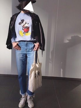 「Acne Studios（アクネストゥディオズ）のアイテム（ライダースジャケット）」を使った、ちーかまさんさん（レディース・167cm）の冬コーディネート