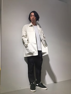 「abahouse」｜「アイテム（ステンカラーコート）」を使った、むねのリーチさん（メンズ・174cm）の冬コーディネート