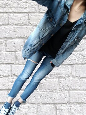 「CONVERSE（コンバース）のCONVERSE ALL STAR　ハイカットスニーカー（スニーカー）」を使った、ayさん（レディース・163cm）の春コーディネート