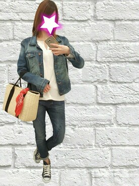 「CONVERSE（コンバース）のCONVERSE ALL STAR　ハイカットスニーカー（スニーカー）」を使った、ayさん（レディース・163cm）の春コーディネート