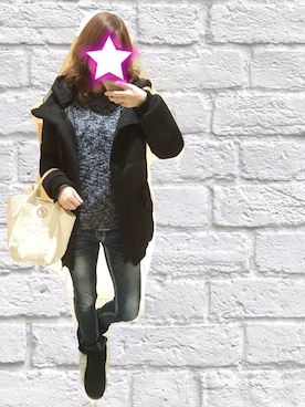 「BACKS（バックス）のアイテム（ジャケット/アウター）」を使った、ayさん（レディース・163cm）の冬コーディネート