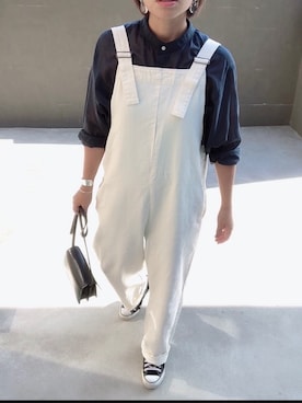 「ホワイトサロペット」｜ⓒⓗⓘーⓒⓗⓐⓝさん（レディース・161cm）の夏コーディネート