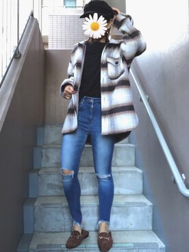 「バブーシュ」｜「アイテム（その他アウター）」を使った、Ran®️Ran2🌵さん（レディース・156cm）の秋コーディネート