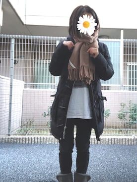「Cape HEIGHTS（ケープハイツ）のアイテム（ダウンジャケット/コート）」を使った、Ran®️Ran2🌵さん（レディース・156cm）の冬コーディネート