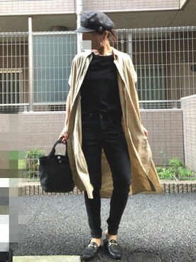 「UNIQLO（ユニクロ）のリネンブレンドロングシャツ（半袖）（シャツ/ブラウス）」を使った、Ran®️Ran2🌵さん（レディース・156cm）の夏コーディネート
