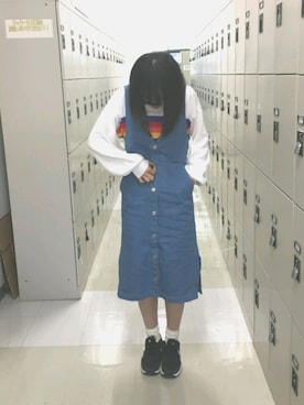 「mysty woman（ミスティウーマン）のアイテム（サロペット/オーバーオール）」を使った、　か　ほ　さん（レディース・153cm）の春コーディネート