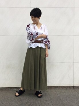 Tamuraさんの「ミリタリークロス マキシスカート#」を使ったコーディネート