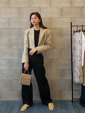 「ショート丈ジャケット」｜erikofjsrさん（レディース・168cm）の春コーディネート