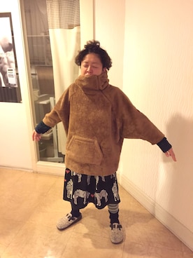 「MANASTASH（マナスタッシュ）のアイテム（その他トップス）」を使った、Ai さん（レディース・152cm）の冬コーディネート