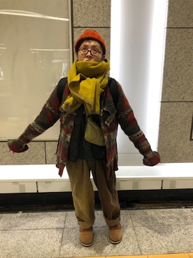 「MANASTASH（マナスタッシュ）のアイテム（バッグ）」を使った、Ai さん（レディース・152cm）の冬コーディネート