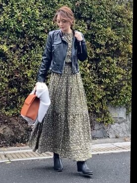 「aquagarage（アクアガレージ）のアイテム（ワンピース）」を使った、shiruju.kさん（レディース・156cm）の冬コーディネート