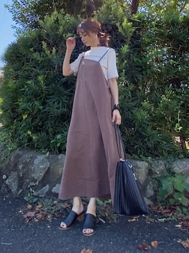 「ラブアンドピース2020」｜「アイテム（ジャンパースカート）」を使った、shiruju.kさん（レディース・156cm）の秋コーディネート