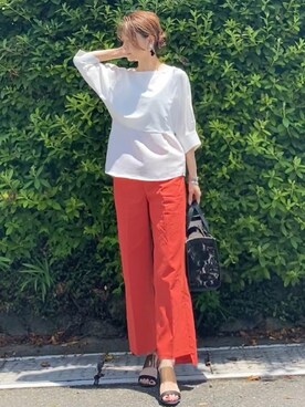 「rectangle（レクタングル）のアイテム（パンツ）」を使った、shiruju.kさん（レディース・156cm）の夏コーディネート