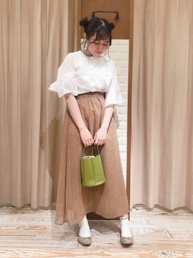 「花柄スカート」｜なぁさん（レディース・153cm・10代）の夏コーディネート
