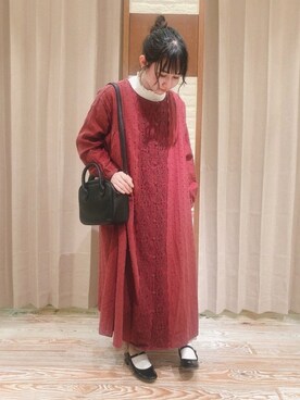 「アイテム（ワンピース/ドレス）」を使った、なぁさん（レディース・153cm・10代）の秋コーディネート