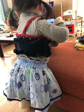 「アイテム（スカート）」を使った、そのさん（キッズ・70cm）の秋コーディネート