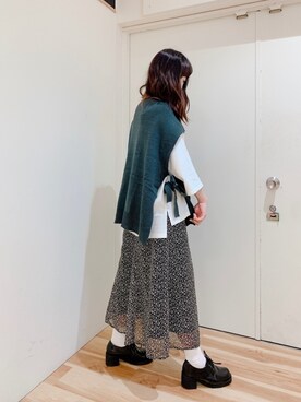 「Samansa Mos2 blue（サマンサモスモスブルー）のアイテム（スカート）」を使った、miki.mさん（レディース・165cm・30代）の夏コーディネート