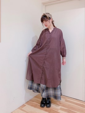 「Samansa Mos2 blue（サマンサモスモスブルー）のアイテム（スカート）」を使った、miki.mさん（レディース・165cm・30代）の夏コーディネート