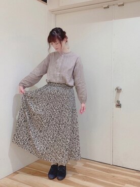 「Samansa Mos2 blue（サマンサモスモスブルー）のアイテム（スカート）」を使った、miki.mさん（レディース・165cm・30代）の秋コーディネート