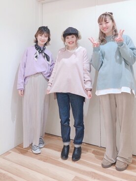 「Samansa Mos2 blue（サマンサモスモスブルー）のアイテム（スカート）」を使った、miki.mさん（レディース・165cm・30代）の冬コーディネート