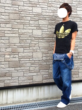 メンズ アディダス Tシャツ 黒金 Adidas Foil Teeを使ったその他ユーザーの人気ファッションコーディネート Wear