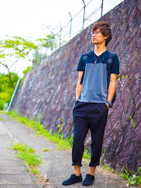「アイテム（ネックレス、ブラウン系）」を使った、Ryu--taさん（メンズ・183cm）の秋コーディネート