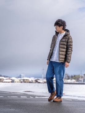 「パタゴニア」｜「アイテム（ダウンジャケット/コート）」を使った、Ryu--taさん（メンズ・183cm）の冬コーディネート