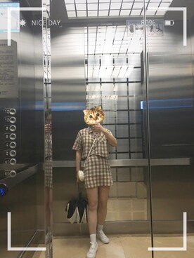 「JMWOMENのアイテム（スカート、ベージュ系）」を使った、想想jacksonさん（レディース）の夏コーディネート