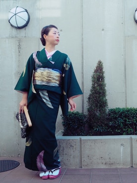 「kimono」｜「アイテム（バッグ）」を使った、Lynnさん（レディース・161cm）の冬コーディネート