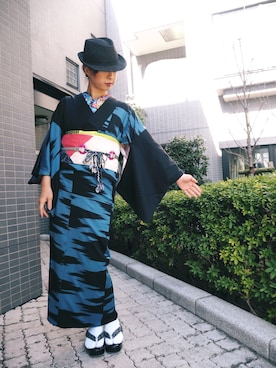 「アイテム（水着/着物・浴衣、シルバー系）」を使った、Lynnさん（レディース・161cm）の冬コーディネート