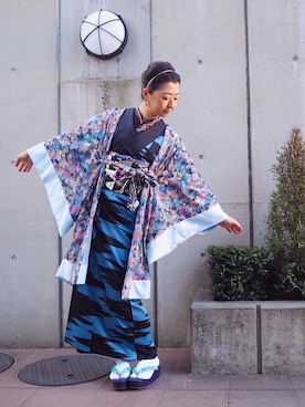 「バタフライ」｜「アイテム（浴衣）」を使った、Lynnさん（レディース・161cm）の春コーディネート
