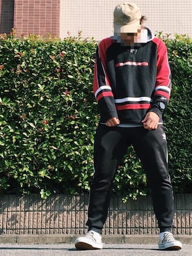 「HUF」｜「アイテム（スリッポン）」を使った、あおいさん（メンズ・173cm）の秋コーディネート