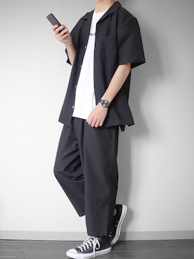 「Burner（バーナー）のアイテム（トップス）」を使った、あっ君さん（メンズ・178cm）の夏コーディネート