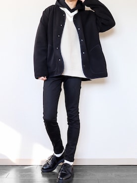 「Dr. Martens（ドクターマーチン）の［UNISEX/ユニセックス］Dr.Martens ドクターマーチン 3EYE GIBSON 1461 MONO 3ホール ギブソン シューズ（ドレスシューズ）」を使った、あっ君さん（メンズ・178cm）の冬コーディネート