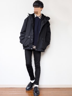 「Dr. Martens（ドクターマーチン）の［UNISEX/ユニセックス］Dr.Martens ドクターマーチン 3EYE GIBSON 1461 MONO 3ホール ギブソン シューズ（ドレスシューズ）」を使った、あっ君さん（メンズ・178cm）の冬コーディネート
