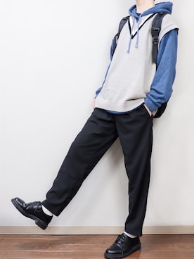 「Dr. Martens（ドクターマーチン）の［UNISEX/ユニセックス］Dr.Martens ドクターマーチン 3EYE GIBSON 1461 MONO 3ホール ギブソン シューズ（ドレスシューズ）」を使った、あっ君さん（メンズ・178cm）の冬コーディネート