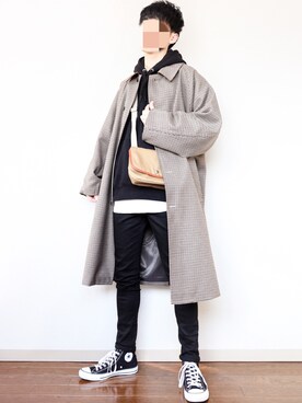 「アイテム（ステンカラーコート）」を使った、あっ君さん（メンズ・178cm・20代）の冬コーディネート