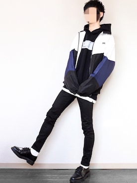 「Dr. Martens（ドクターマーチン）の［UNISEX/ユニセックス］Dr.Martens ドクターマーチン 3EYE GIBSON 1461 MONO 3ホール ギブソン シューズ（ドレスシューズ）」を使った、あっ君さん（メンズ・178cm）の冬コーディネート