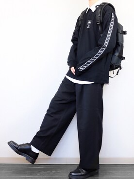 「Dr. Martens（ドクターマーチン）の［UNISEX/ユニセックス］Dr.Martens ドクターマーチン 3EYE GIBSON 1461 MONO 3ホール ギブソン シューズ（ドレスシューズ）」を使った、あっ君さん（メンズ・178cm）の冬コーディネート