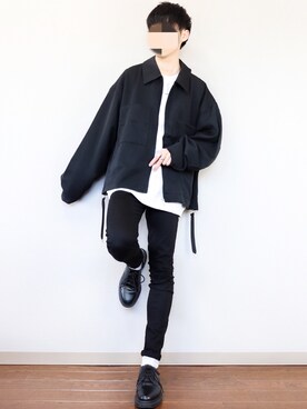 「Dr. Martens（ドクターマーチン）の［UNISEX/ユニセックス］Dr.Martens ドクターマーチン 3EYE GIBSON 1461 MONO 3ホール ギブソン シューズ（ドレスシューズ）」を使った、あっ君さん（メンズ・178cm）の春コーディネート