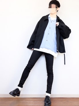 「Dr. Martens（ドクターマーチン）の［UNISEX/ユニセックス］Dr.Martens ドクターマーチン 3EYE GIBSON 1461 MONO 3ホール ギブソン シューズ（ドレスシューズ）」を使った、あっ君さん（メンズ・178cm）の春コーディネート