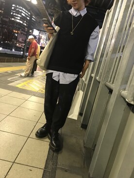 「GOSTAR DE FUGA（ゴスタール ジフーガ）のアイテム（トップス）」を使った、ruka。さん（メンズ・170cm）の秋コーディネート