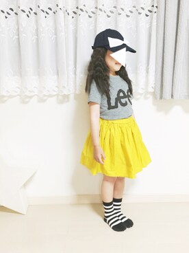 「Lee（リー）のアイテム（Tシャツ/カットソー）」を使った、riiさん（キッズ・110cm）の春コーディネート