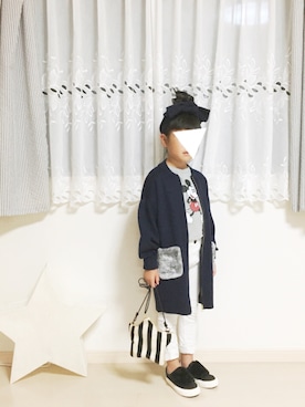 「ZARA KIDS」｜「アイテム（その他アウター）」を使った、riiさん（キッズ・110cm）の秋コーディネート