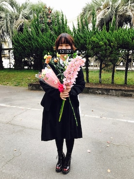 「アイテム（ブーティ、レッド系）」を使った、みーさん（レディース・160cm）の春コーディネート