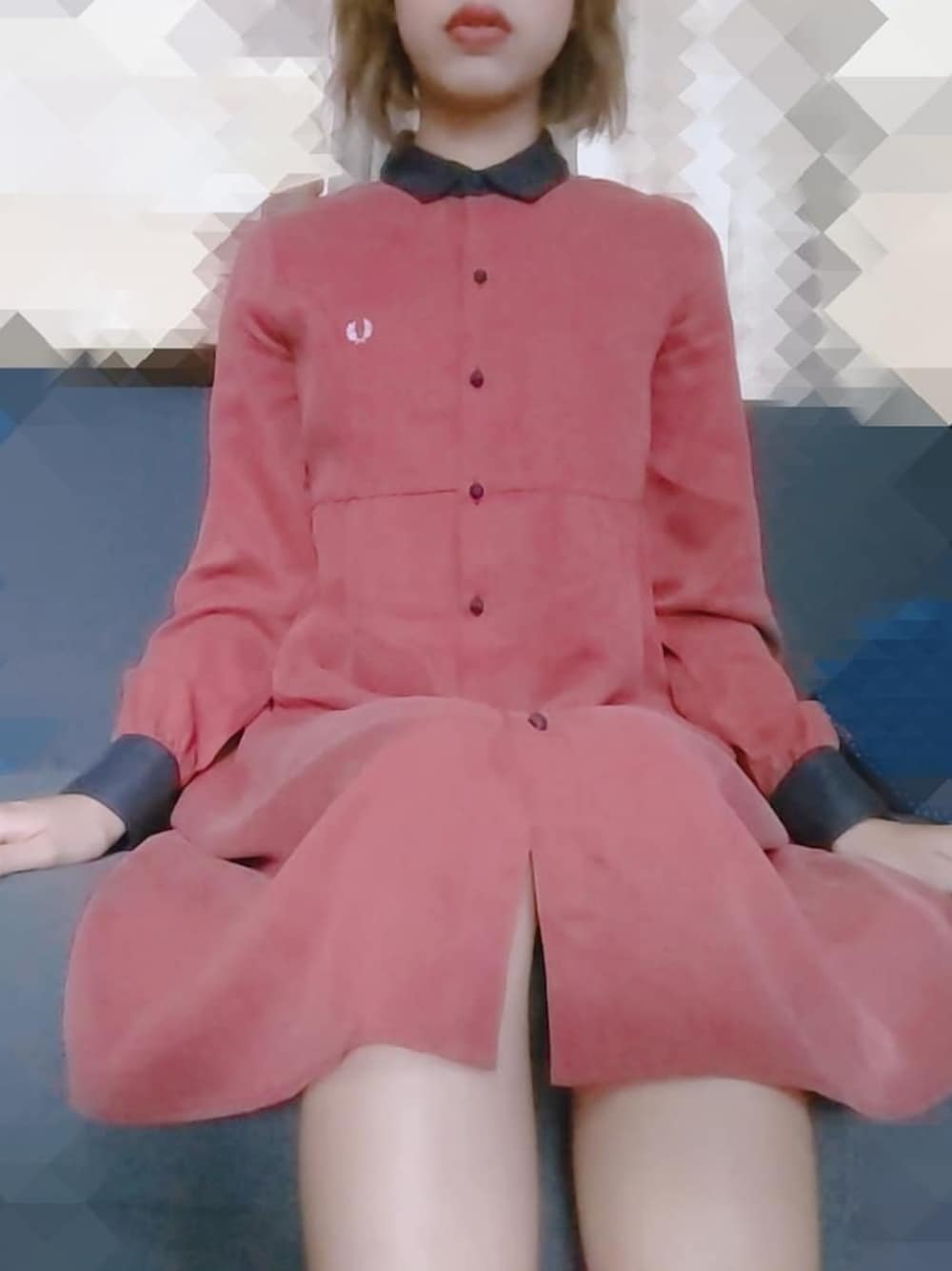 「FRED PERRYのShirt Dress（ワンピース、レッド系）」を使った、のずみ🌺さん（レディース・162cm）の冬コーディネートの1枚目の写真