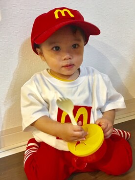 「マクドナルド」｜「アイテム（帽子）」を使った、yunkanaさん（キッズ・90cm）の秋コーディネート