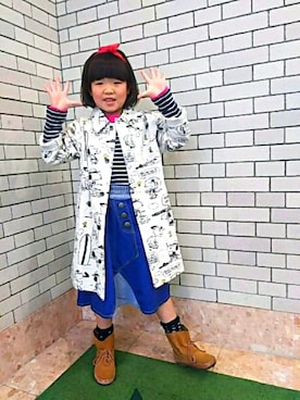 「BOOFOOWOO」｜「アイテム（その他アウター）」を使った、landbooさん（キッズ・125cm）の春コーディネート
