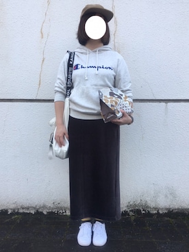 「プルオーバーパーカー」｜「アイテム（その他）」を使った、38さん（レディース・154cm）の秋コーディネート